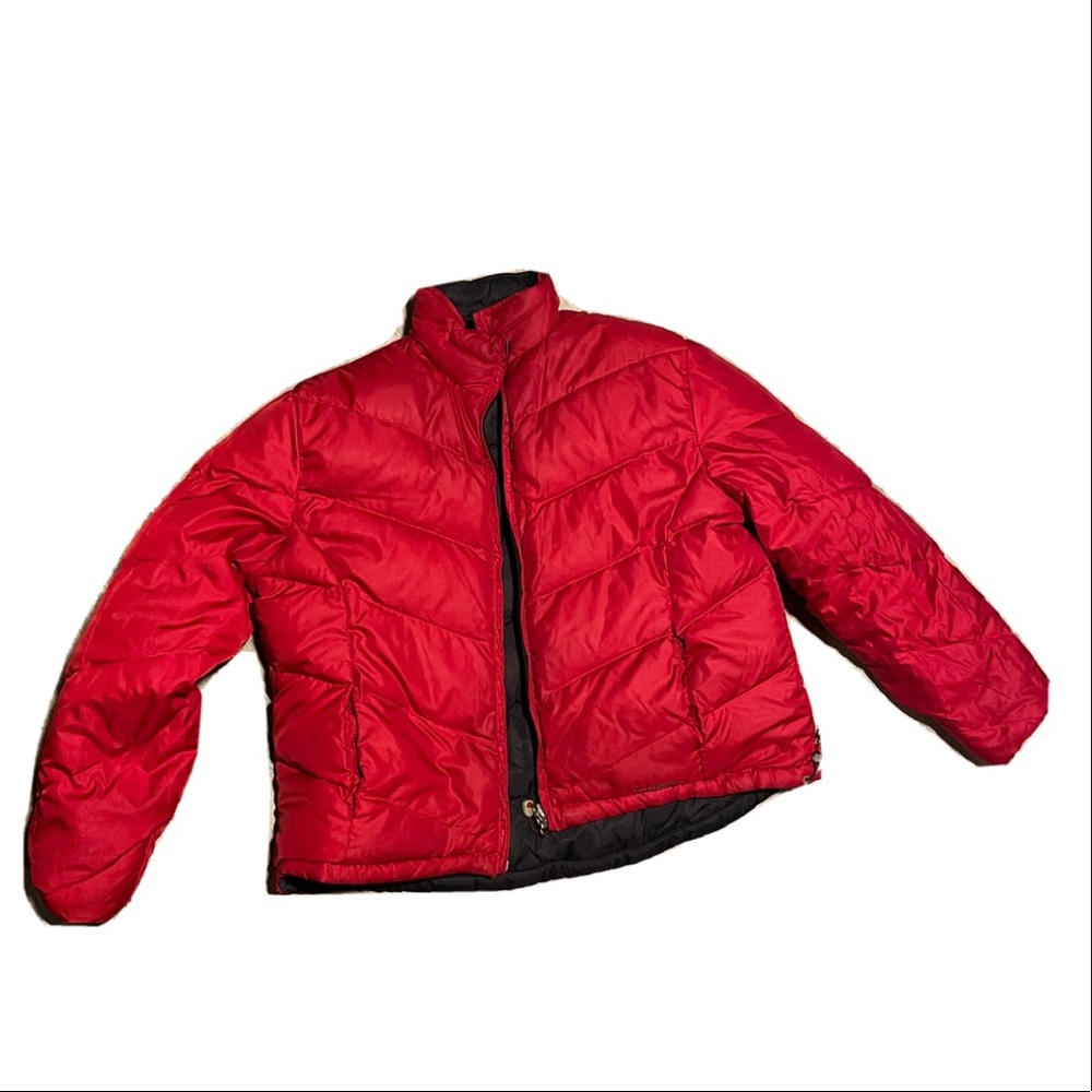 Women’s LL Bean Puffer Coat Red/Black reversible